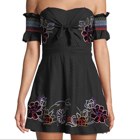 Red Carter Off the Shoulder Dress - Picture 7 of 8